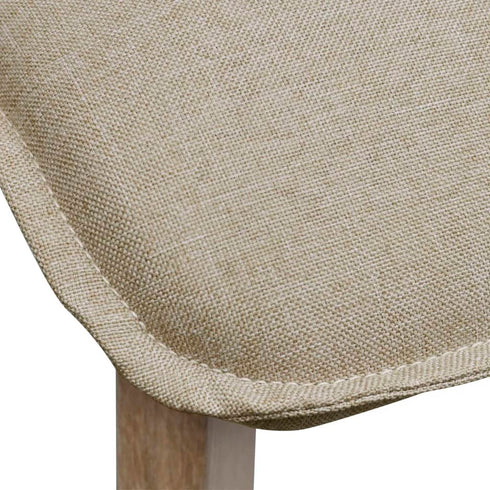 Swen Studio -  Dining Chairs 4 pcs Beige Fabric and Solid Oak Wood